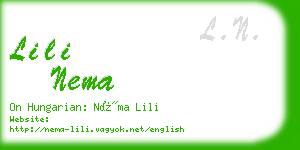 lili nema business card